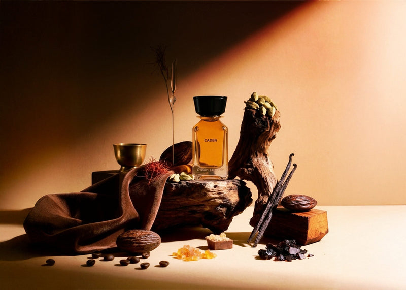 Oman Luxury Caden Eau de Parfum styled with saffron, coffee beans, vanilla pods and agarwood