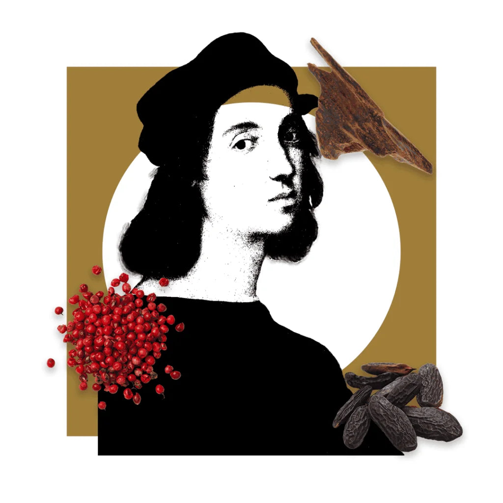 Pantheon Roma Raffaello scent notes artwork with absinthe and black pepper