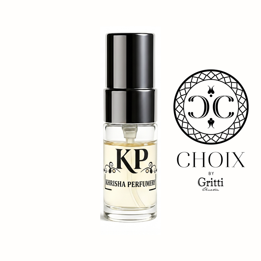 Choix by Gritti 3ml sample - Khrisha Perfumery decant vial with Choix by Gritti logo
