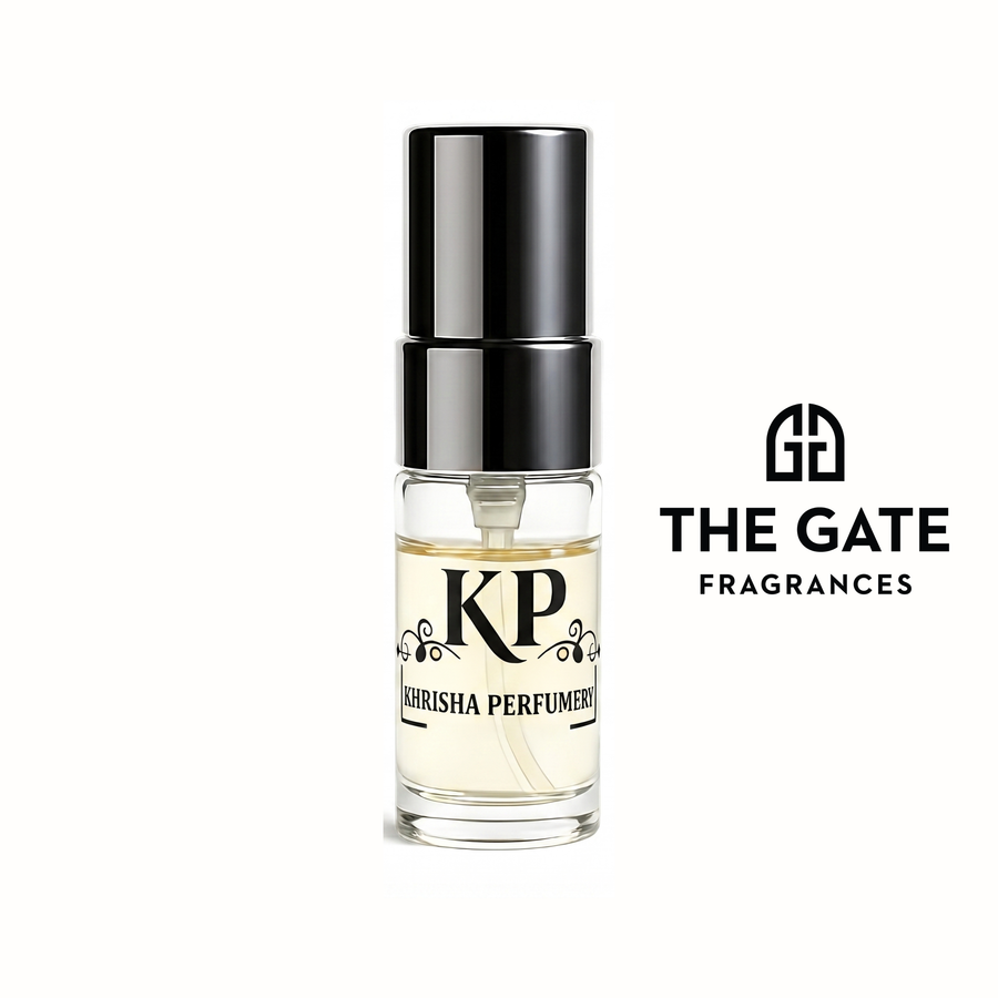 The Gate Paris 3ml sample - Khrisha Perfumery decant vial with The Gate Fragrances logo
