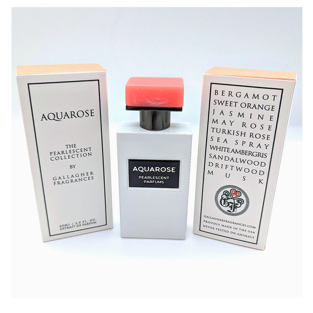 Gallagher AQUAROSE 60ml Extrait de Parfum - side angle with packaging