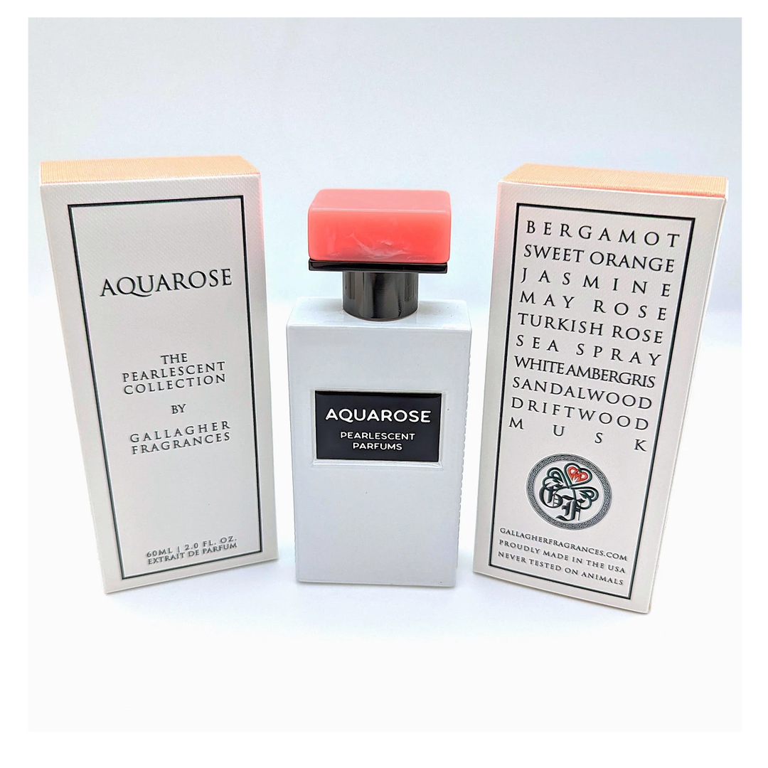 Gallagher AQUAROSE 60ml Extrait de Parfum - side angle with packaging