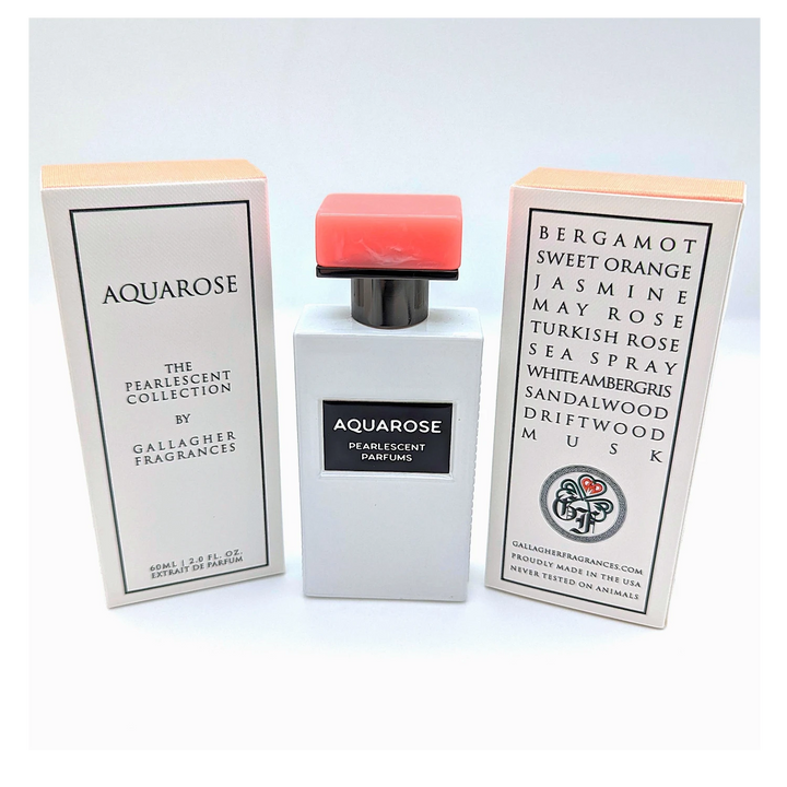 Gallagher AQUAROSE 60ml Extrait de Parfum - side angle with packaging