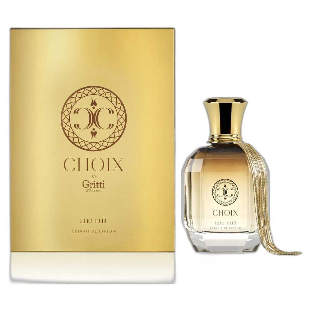 Choix Une Nuite 100ml Extrait de Parfum - side angle with packaging