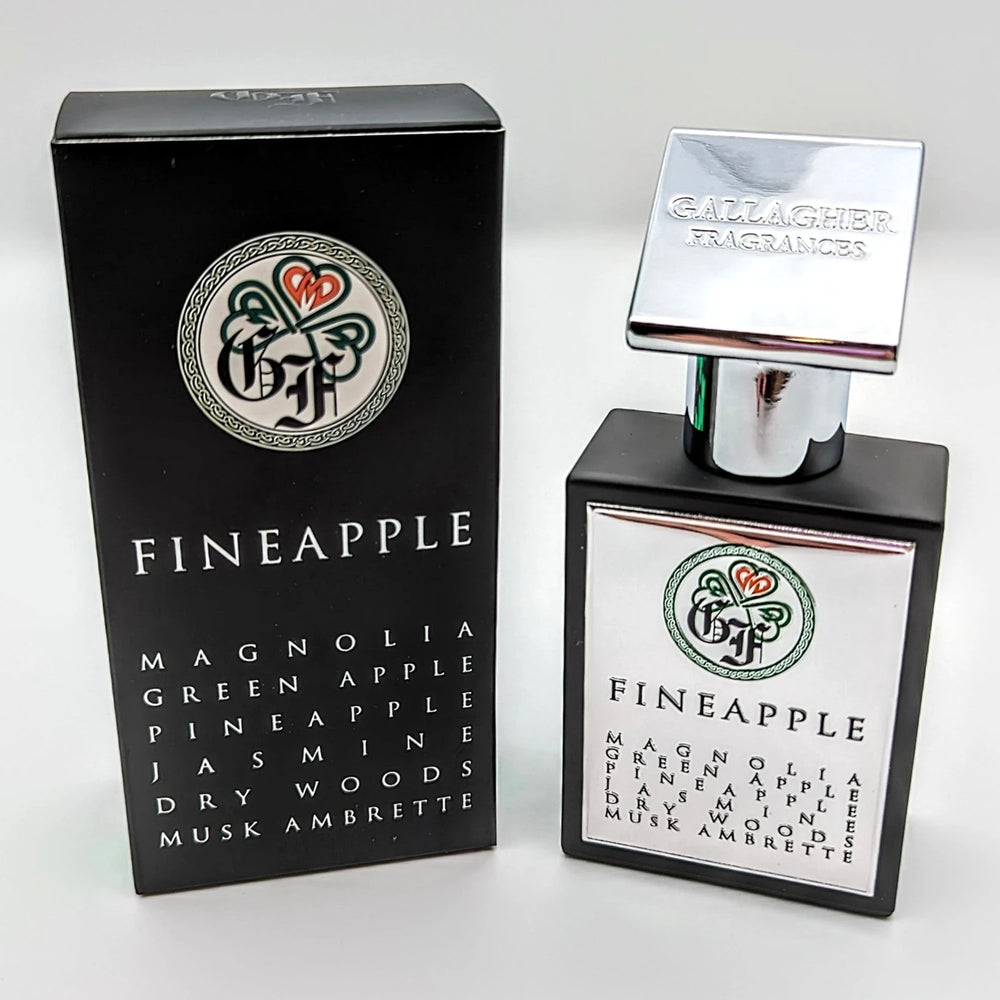 Gallagher Fineapple 50ml Eau de Parfum - side angle with packaging
