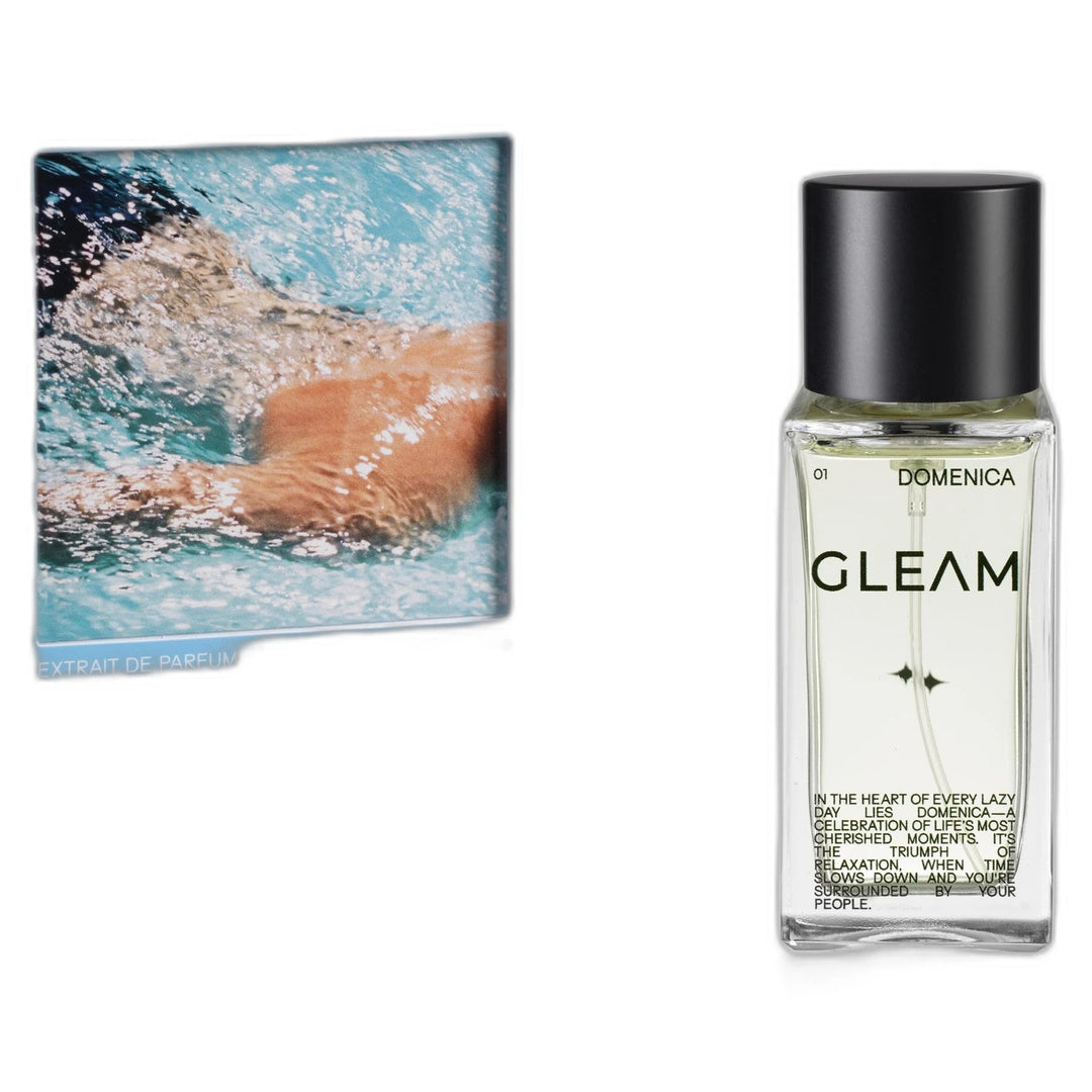 Gleam Domenica 50ml Extrait de Parfum - side angle with packaging