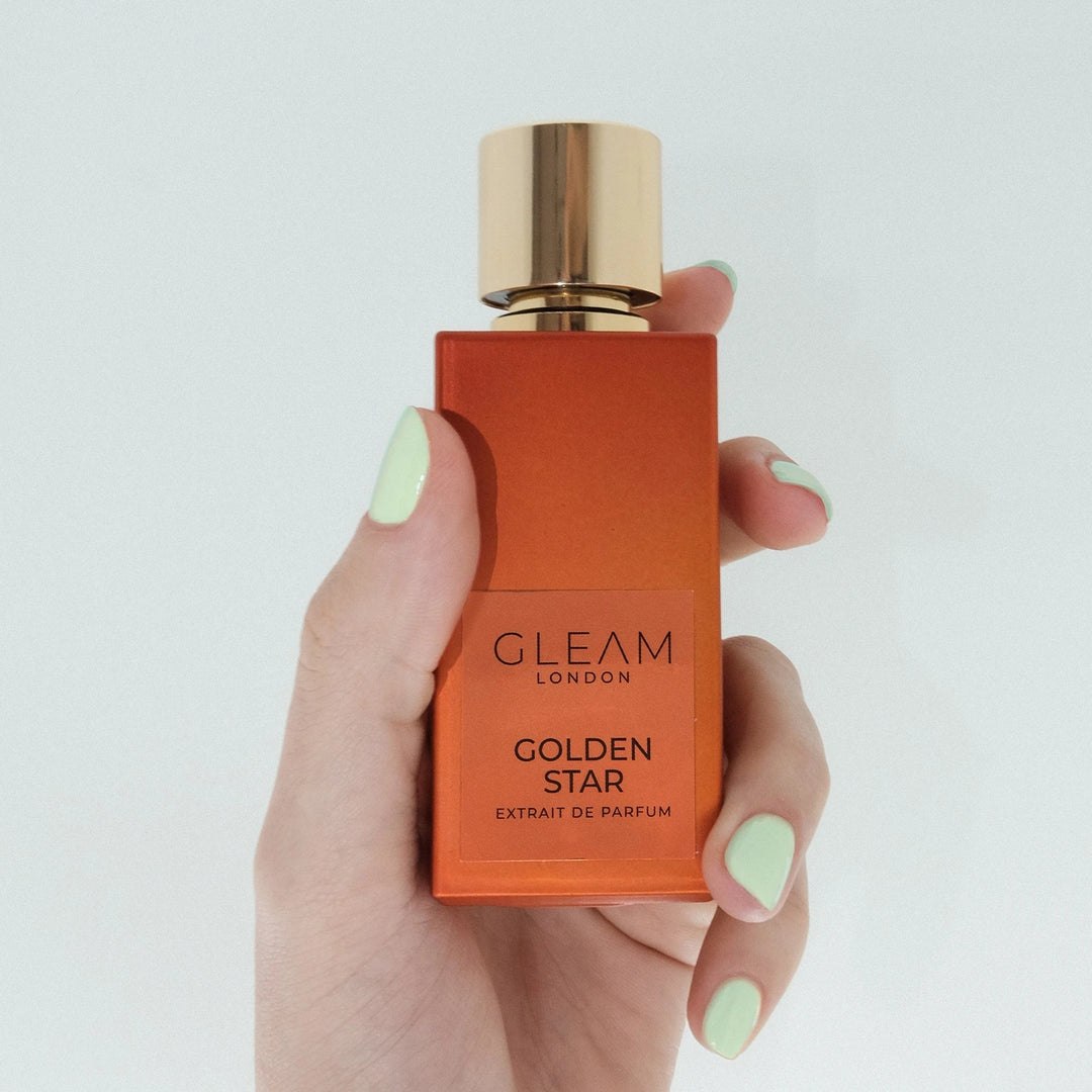Gleam Golden Star 50ml Extrait de Parfum - side angle with packaging