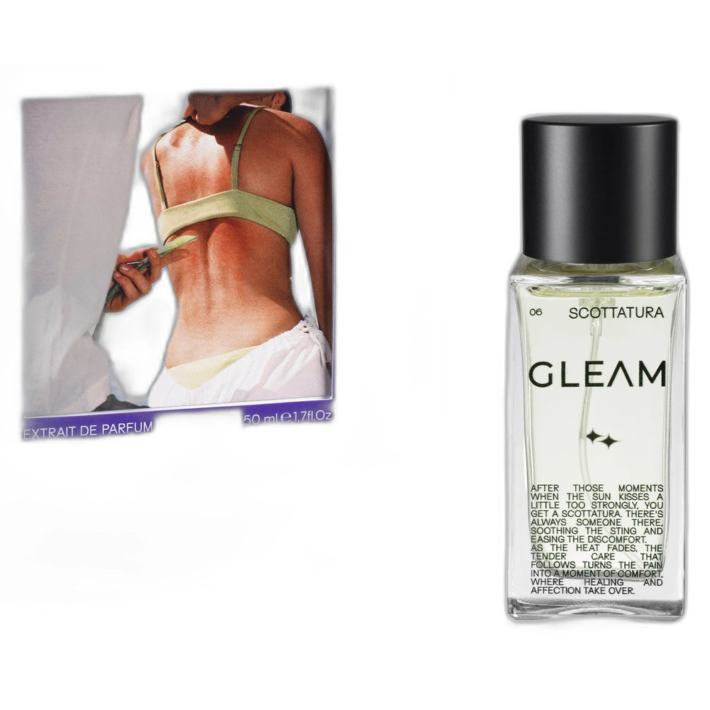Gleam Scottatura 50ml Extrait de Parfum - side angle with packaging