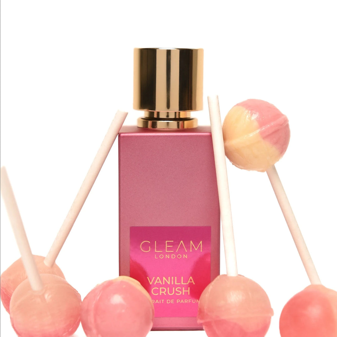 Gleam Vanilla Crush 50ml Extrait de Parfum - side angle with packaging