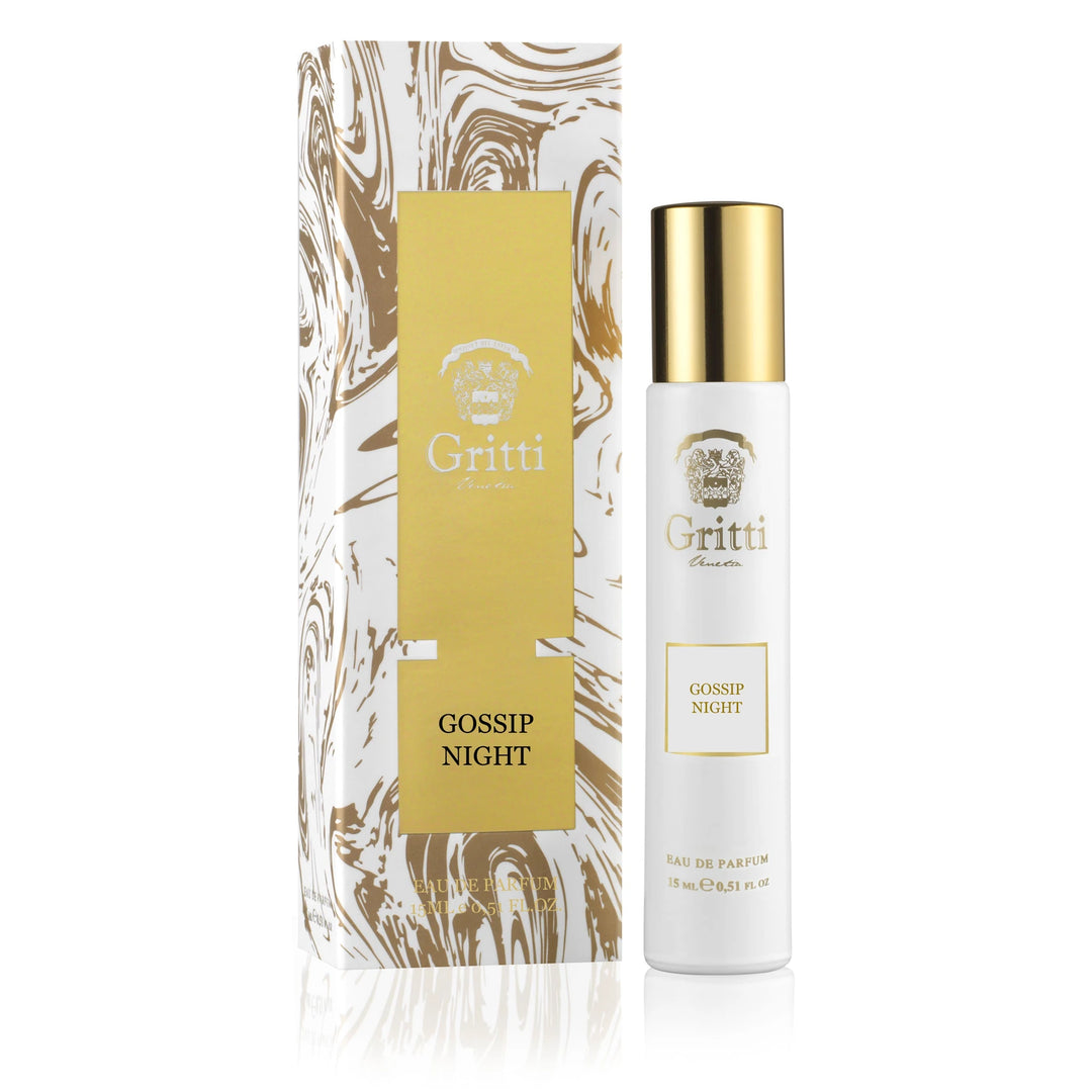 Gritti Gossip Night 15ml Eau de Parfum bottle and box | Khrisha Perfumery Australia