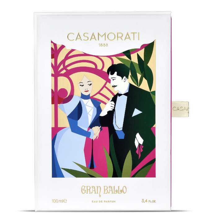 Casamorati Gran Ballo 130ml Eau de Parfum - side angle with packaging