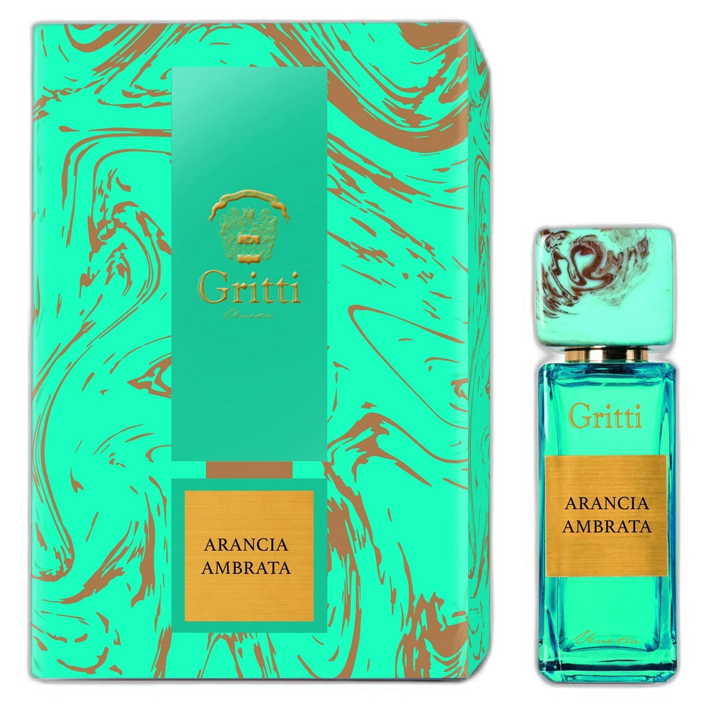 Gritti Arancia Ambrata 100ml Eau de Parfum - side angle with packaging