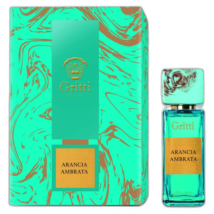 Gritti Arancia Ambrata 100ml Eau de Parfum - side angle with packaging