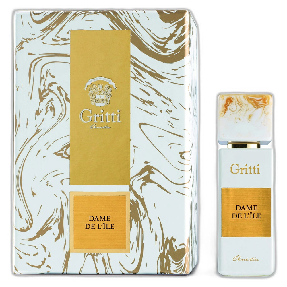 Gritti Dame de l'Ile 100ml Eau de Parfum - side angle with packaging