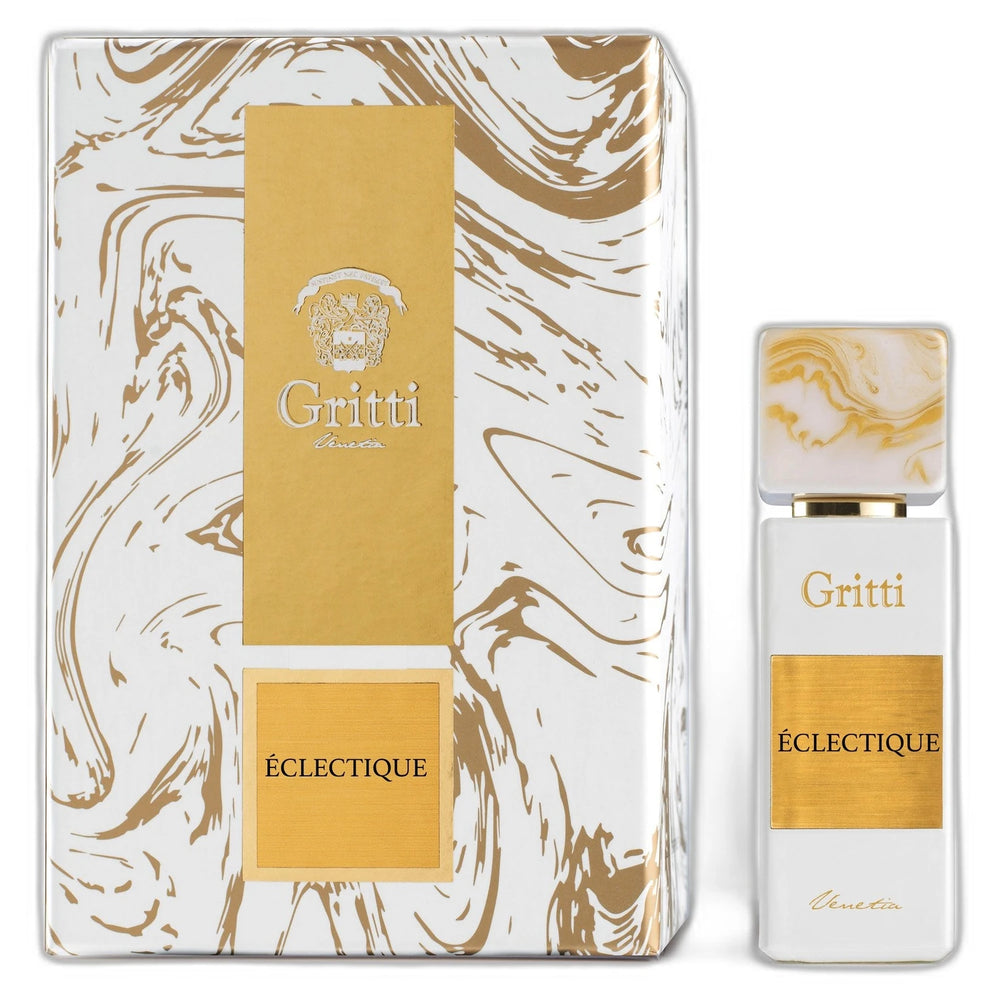Gritti Eclectique 100ml Eau de Parfum - side angle with packaging