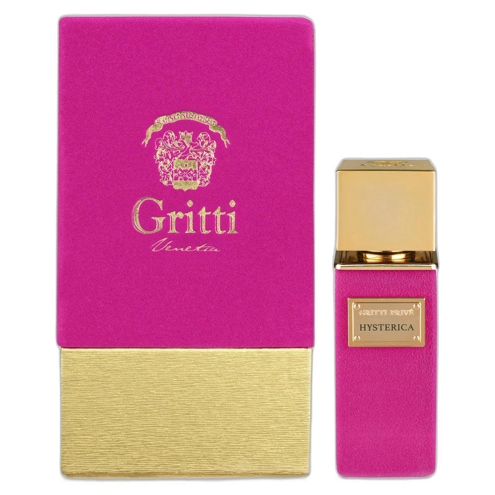 Gritti Hysterica 100ml Extrait de Parfum - side angle with packaging