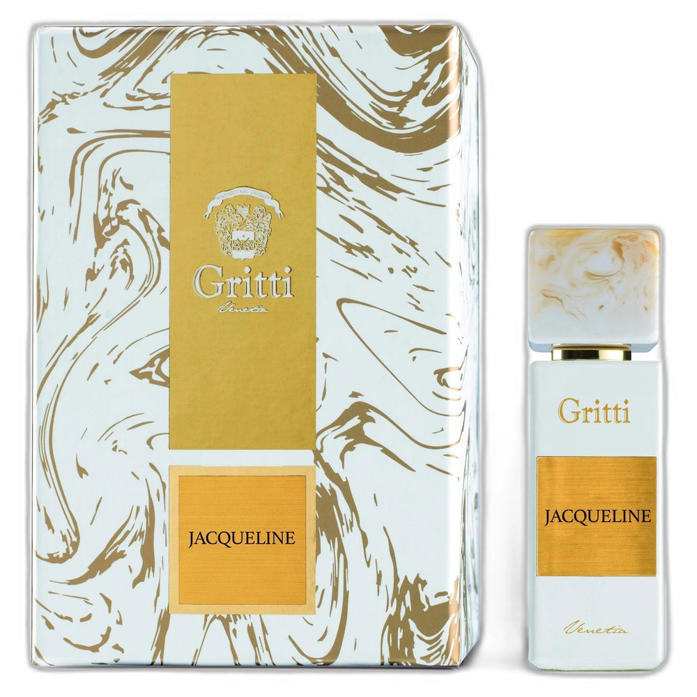 Gritti Jacqueline 100ml Eau de Parfum - side angle with packaging