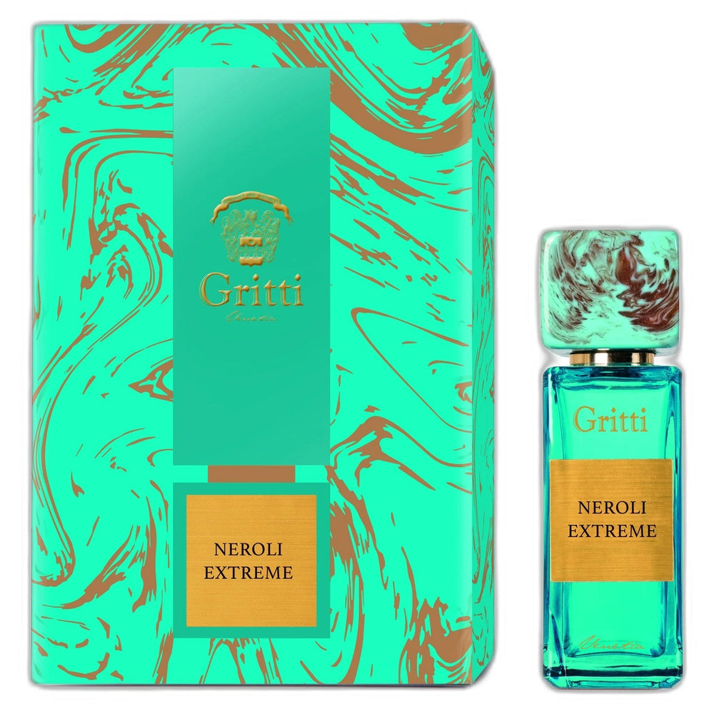 Gritti Neroli Extreme 100ml Eau de Parfum - side angle with packaging