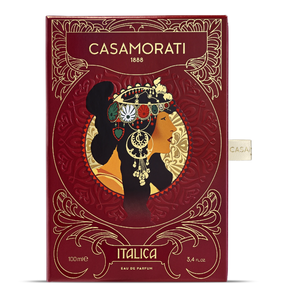 Casamorati Italica Eau de Parfum - side angle with packaging