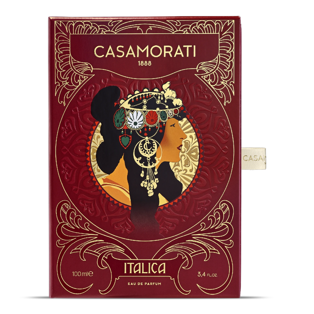 Casamorati Italica Eau de Parfum - side angle with packaging