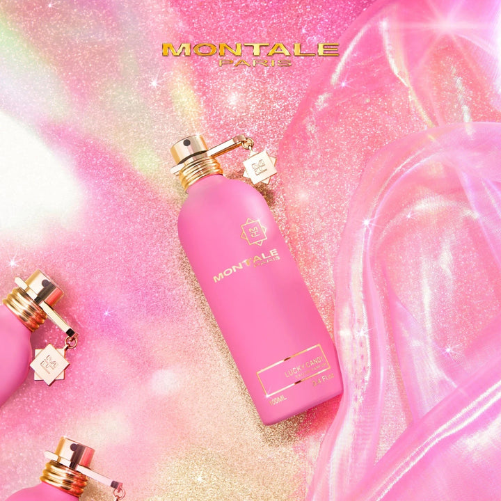 Montale Lucky Candy 100ml Eau de Parfum - side angle with packaging