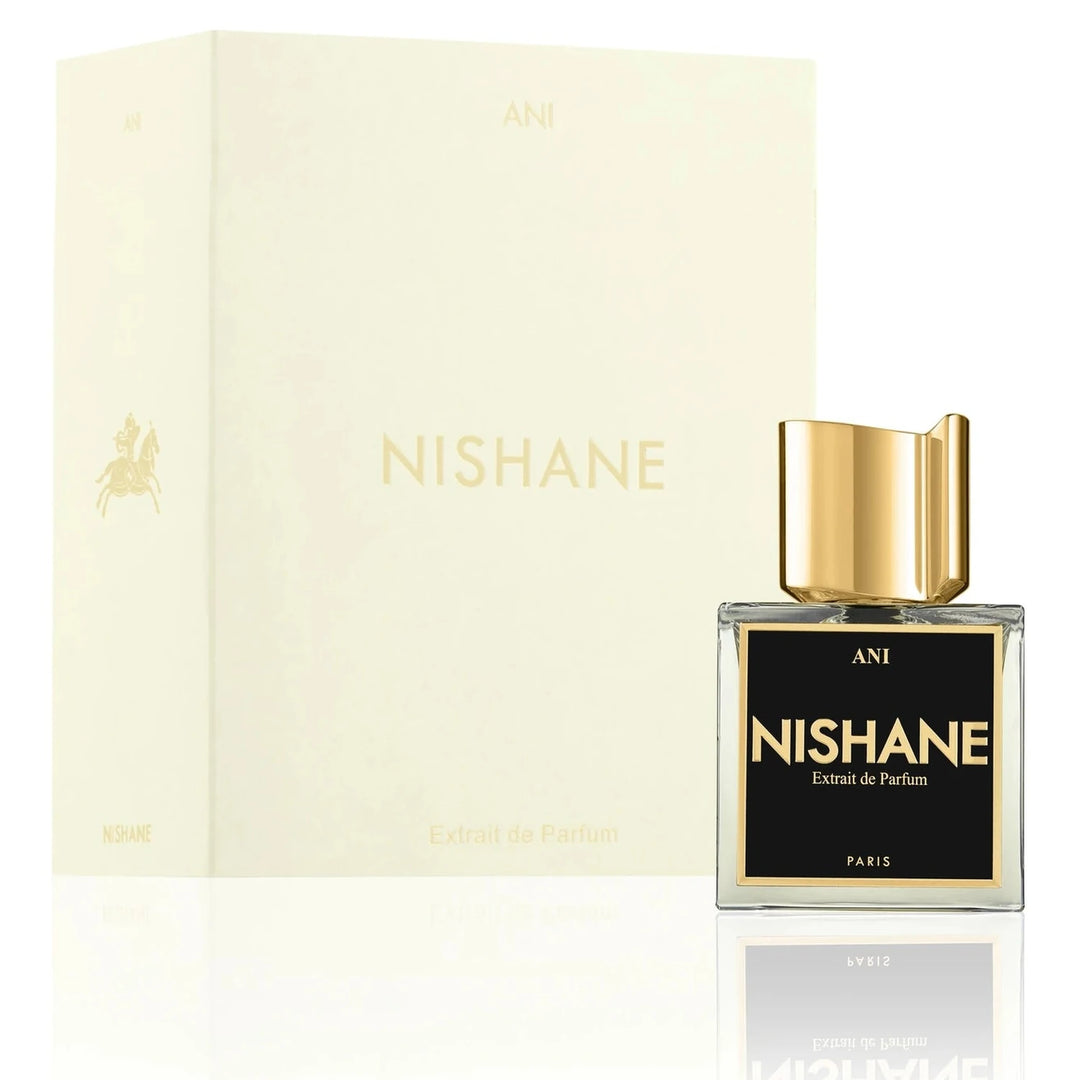 Nishane Ani 50ml Extrait de Parfum - side angle with packaging