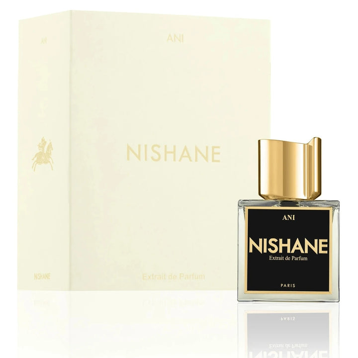 Nishane Ani 50ml Extrait de Parfum - side angle with packaging