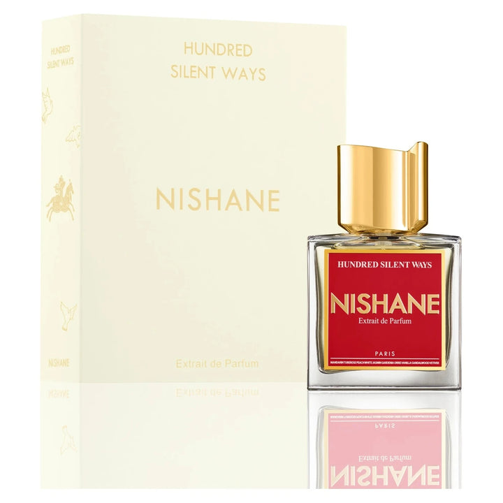 Nishane Hundred Silent Ways 50ml Extrait de Parfum - side angle with packaging