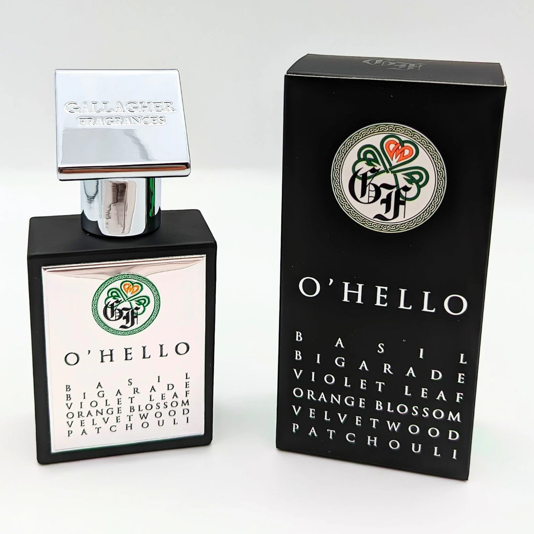 Gallagher O'HELLO 50ml Eau de Parfum - side angle with packaging