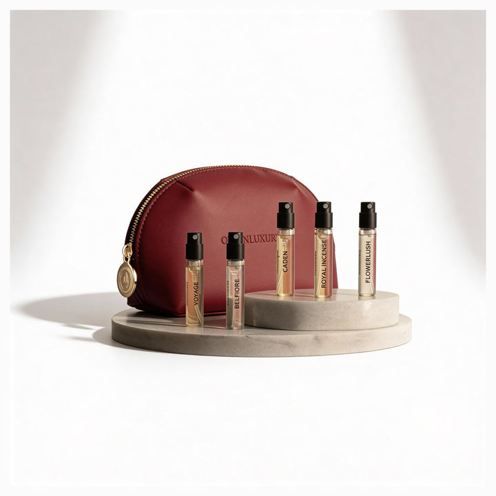 Oman Luxury Explorer Kit discovery set open with the full vial set