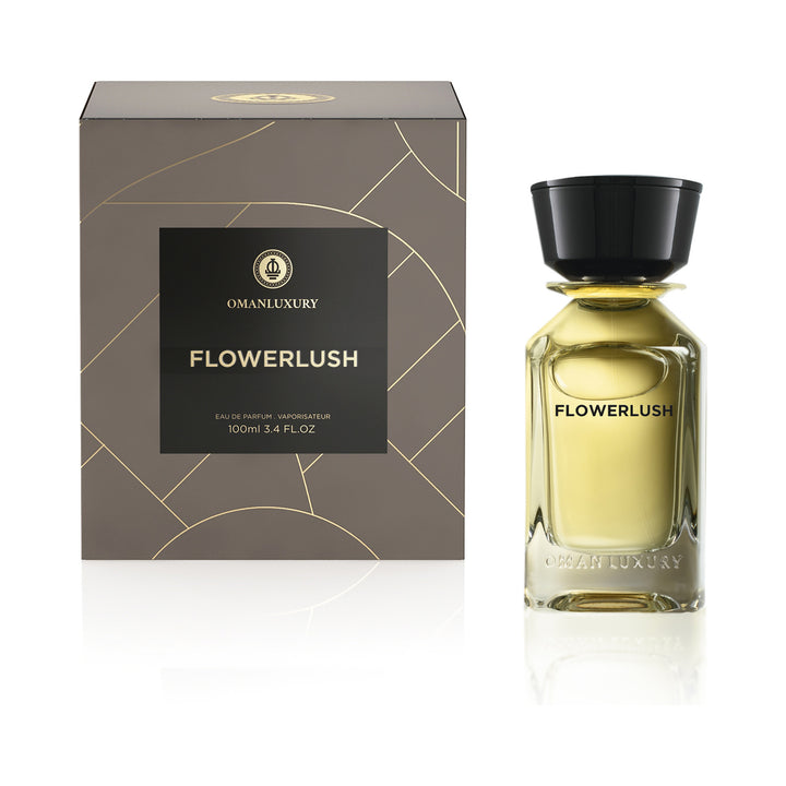 Oman Luxury Flowerlush Eau de Parfum 100ml bottle with presentation box