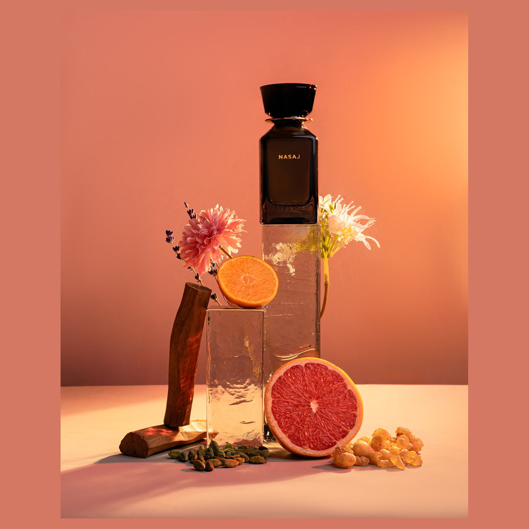 Oman Luxury Nasaj Eau de Parfum bottle with grapefruit, citrus and white florals