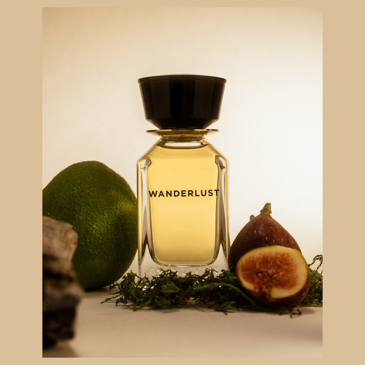 Oman Luxury Wanderlust Eau de Parfum bottle with green apple, fig and moss