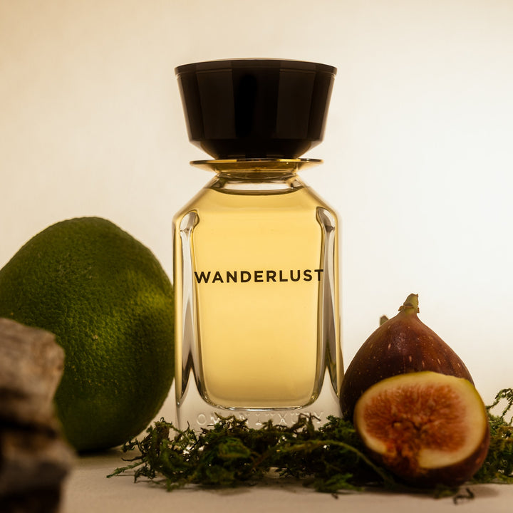 Oman Luxury Wanderlust Eau de Parfum bottle with green apple, fig and moss