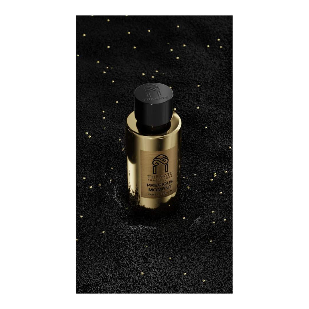 The Gate Paris Precious moment 100ml Eau de Parfum - side angle with packaging