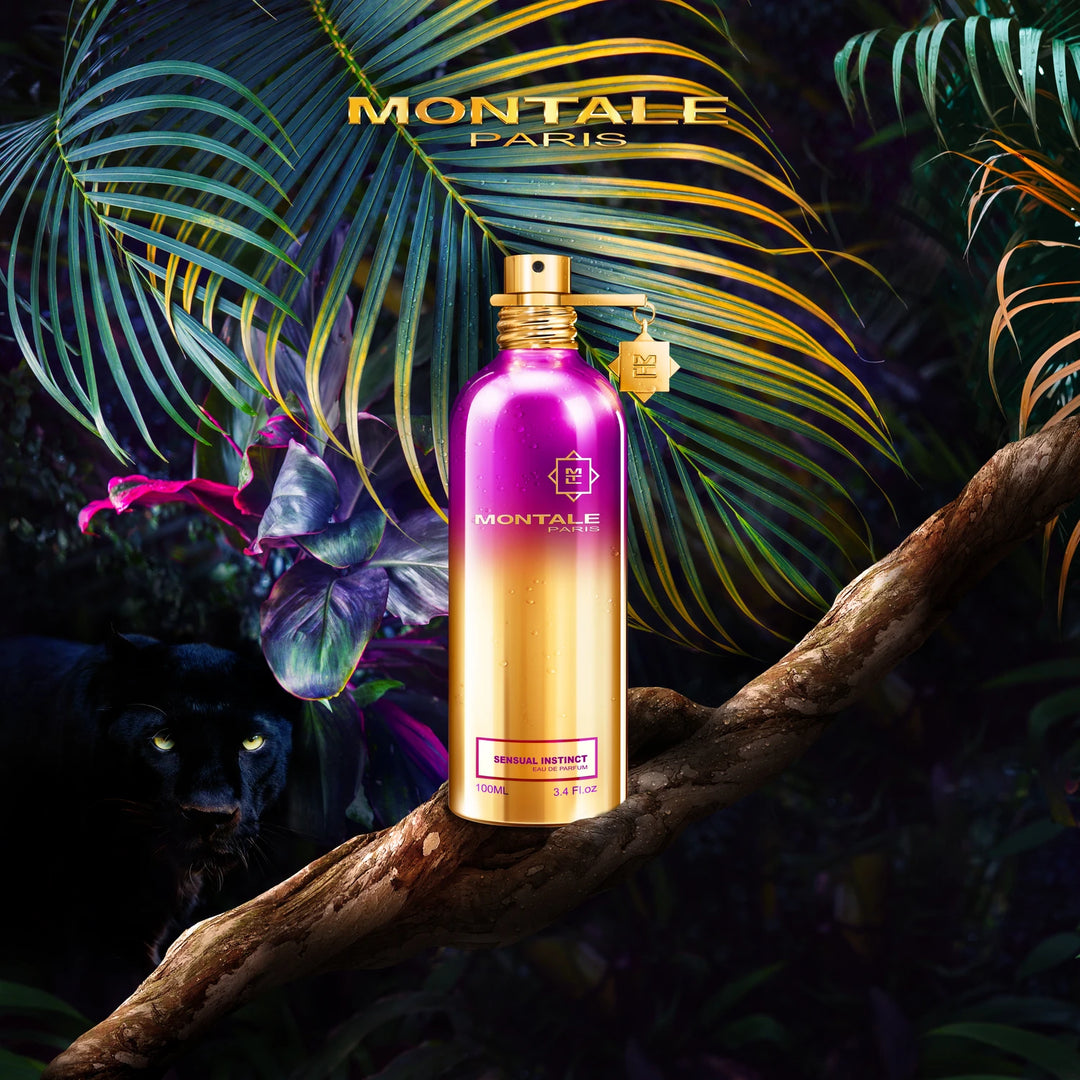 Montale Sensual Instinct 100ml Eau de Parfum - side angle with packaging