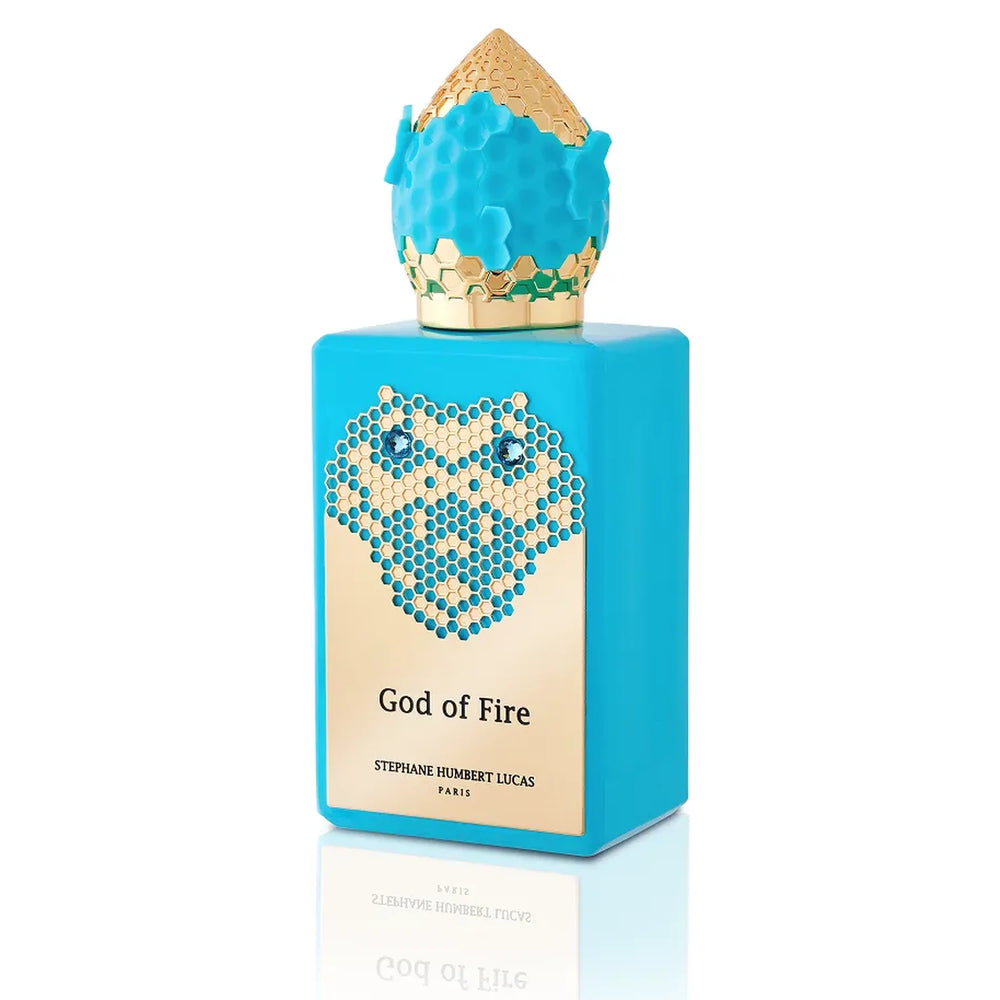 Stéphane Humbert Lucas God of Fire 50ml bottle, left side view