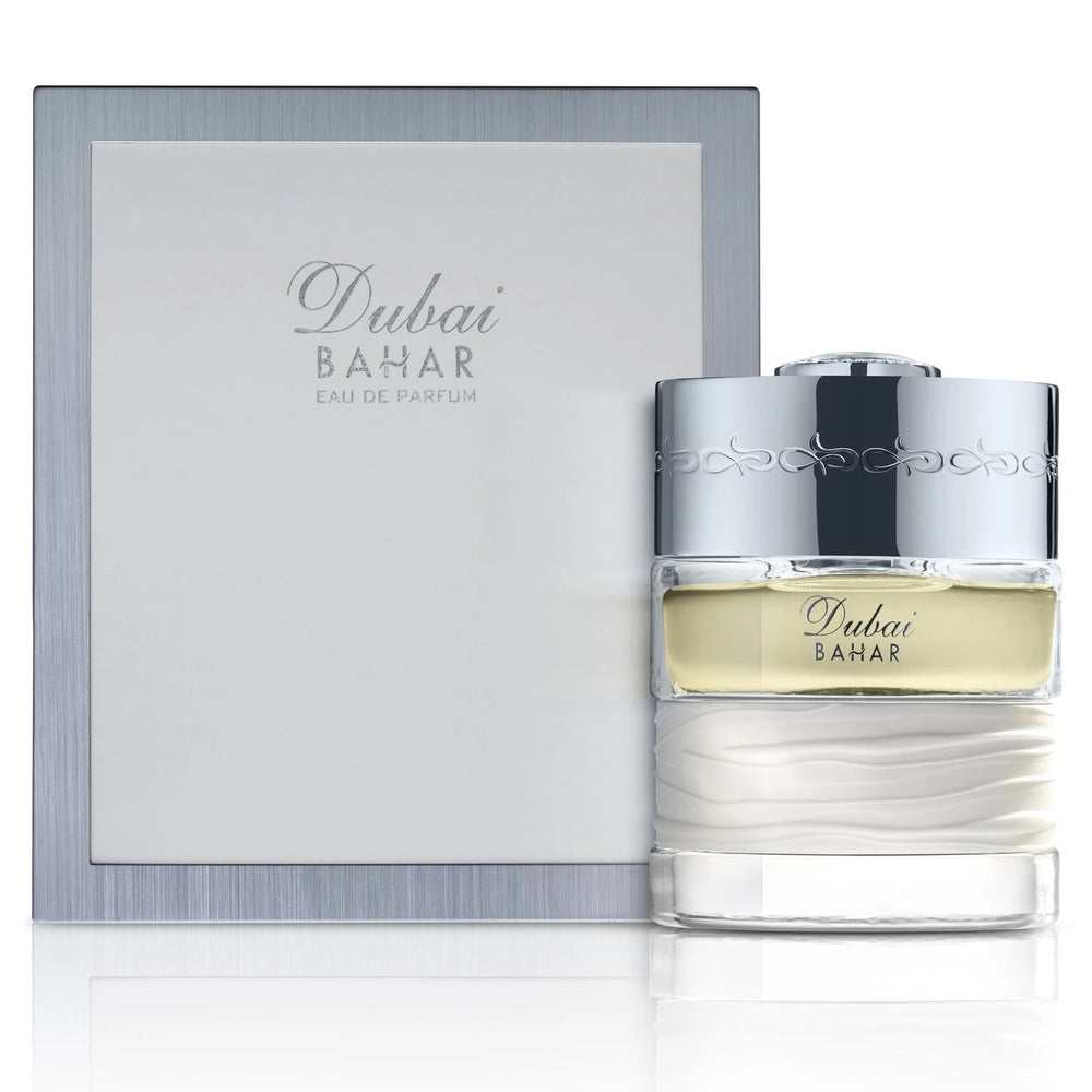 The Spirit of Dubai Bahar 50ml Eau de Parfum - side angle with packaging