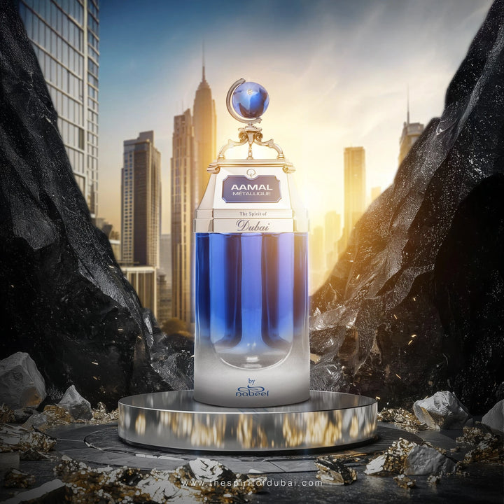 The Spirit of Dubai Aamal Metallique 90ml Eau de Parfum - packaging detail